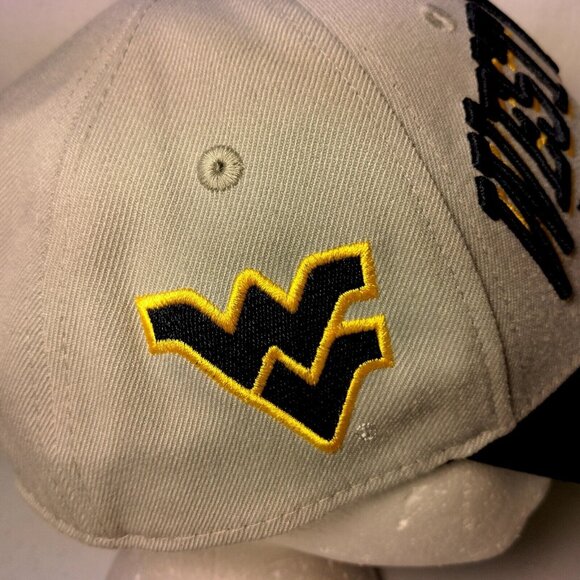 WVU West Virginia Mountaineers Cap Hat New Era Fitted Large XL Stretch Gray - Picture 7 of 14